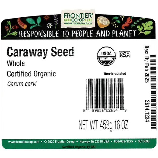 Frontier Co-op Caraway Seed, Whole, Organic 1 lb.