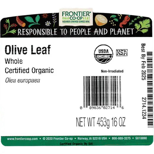 Frontier Co-op Olive Leaf, Whole, Organic 1 lb.